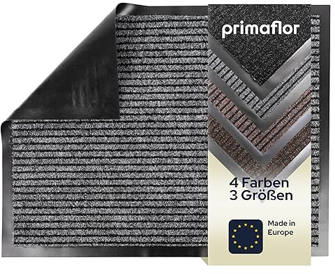 Primaflor Fußmatte - Oslo, Hellgrau, 80 x120cm, Viele Größen und Farben, rutschfeste Schmutzfangmatte, Hochwertiger Fußabtreter, Sauberlaufmatte, Türvorleger für Flur und Eingang
