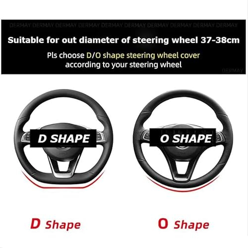 Lenkradbezug Für Nissan Für Qashqai Für J11 Für X-Trail T32 D-Form-Auto-Lenkradabdeckung Aus PU-Leder Lenkradabdeckung (Farbe : D shape Black)