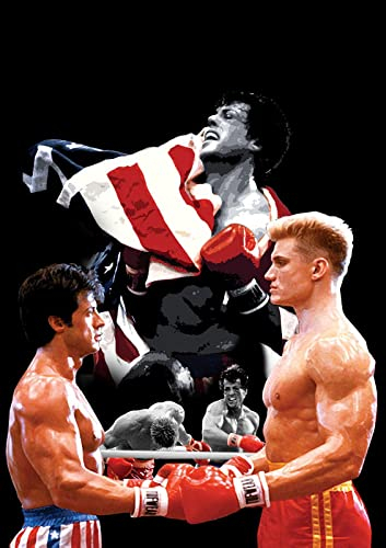 LBMED GemäLde Auf Leinwand Amerikanischer Sportfilm Rocky IV Champion für Esszimmerdekoration Wandkunst Malerei Poster Druckt Bilder 15.7x23.6(40x60cm) Kein Rahmen