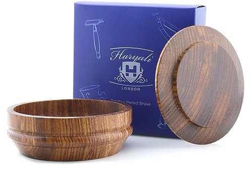 Haryali London Wooden Shaving Bowl - Sustainable Shaving Soap Dish for Clean Wet Shaving