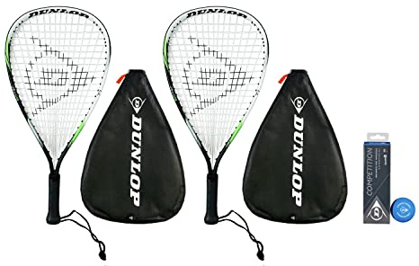 Dunlop Biotec Titanium Racketball Racket (Single, Bundle & Twin Set Options) (Twin Set, Covers & Balls)