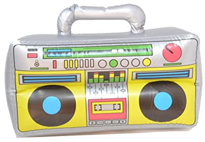 Boom Box 45CM : estéreo Retro Inflable, Boom Box Inflable, Accesorios para Disfraces, Radio Estilo años 90/80.