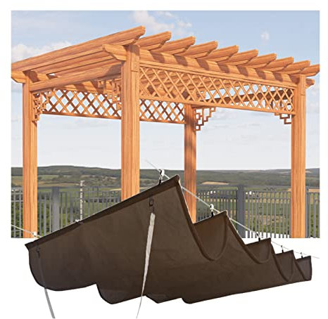 Pergola con Tetto Retrattile, tettoia per pergola Retrattile, Copertura per Tenda da Sole in Filo Scorrevole Resistente ai Raggi UV al 90% da Esterno, Vela para
