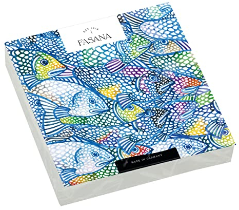 20 Servietten Fische in bunten Farben | Tiere | Teich | See | Meer | angeln | Tischdeko | Decoupage | Serviettentechnik 33x33cm