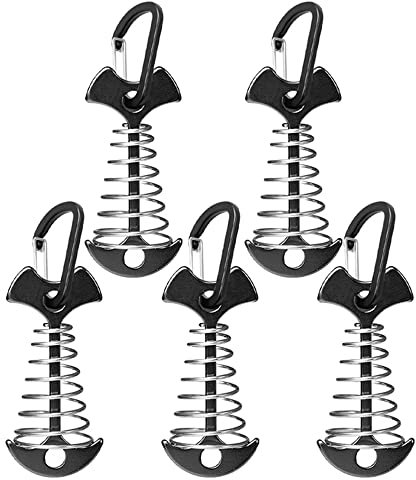 Fishbone Zeltheringe Deck Anker Heringe mit Federseil Schnalle Haken Schnur Einsteller Spanner-Kit Zelte Spanner Outdoor Camping Zubehör