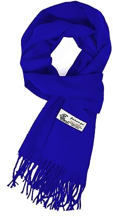 Glory Max Unisex einfarbiger Winterschal, Kaschmir-Gefühl, weich, klassisch, 183 x 30 cm, Königsblau, 72 x 12 x 0.2
