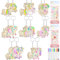TOPJOWGA Porte-clés Licorne, 26 Pièces Licorne Bricolage Peinture Kit, kit de Bricolage Porte-clés en Bois, Licorne en Bois Loisirs Creatif Activites Manuelles en Bois pour DIY Peinture