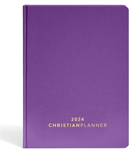 2024 Christian Planner Bibeltagebuch und Dankbarkeitstagebuch für Männer und Frauen | Hardcover Veganes Leder Tagebuch mit dickem, nicht ausblassendem Papier | Monat, Woche & Täglicher Organizer (2024