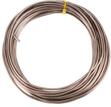 sourcing map Bonsai Training Draht 2.5mm Gesamt 10mm 33Ft Eloxierter Aluminium Draht Rostbeständigkeit Garten Draht für Pflanzen Bonsai Bäume Formgebung Biegen Innen Braun
