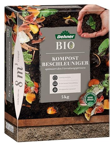 Dehner Bio Kompostbeschleuniger, hochwertiger Naturdünger, Schnellkomposter, ökologische Komposthilfe, biologisch, organisch mineralisch, 5 kg, für ca. 8 qm Grüngut, bunt