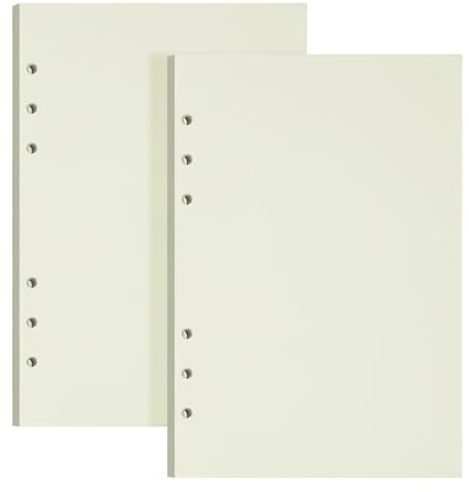 JIANTA 192 Blatt Nachfüllpapier blanko A5 Papier 6 Lochung nachfüllbar Notizblätter für Notizbuch Spiral A5 Binder 6 Löcher Ringbuch Einsätze