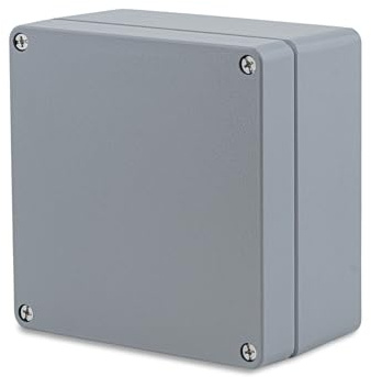 BOXEXPERT Aluminium Industriegehäuse 180x180x100mm IP66 pulverbeschichtet Serie Alster Druckgussgehäuse Installationsgehäuse Leergehäuse Wandgehäuse grau