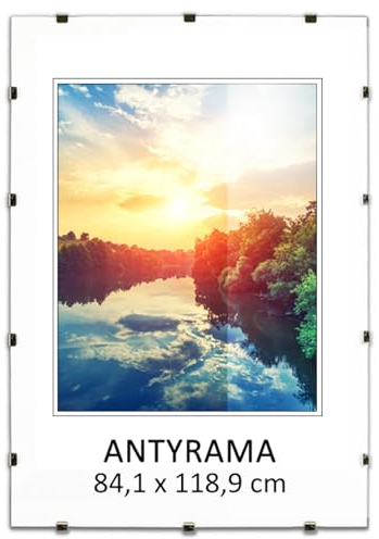 MG Design Cornice portafoto senza cornice, formato A0, 84,1 x 118,9 cm, con clip, vetro acrilico, piastra HDF, per appendere/appoggiare verticalmente o orizzontalmente, cornice a clip per foto