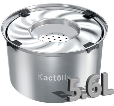 1.5 Gal Dog Water Bowl No Spill, 5.6L Slow Water Bowl for Large Dogs, Slow Drinking Dog Water Bowl Dispenser, Stainless Steel Dog Bowls for Messy Drinkers