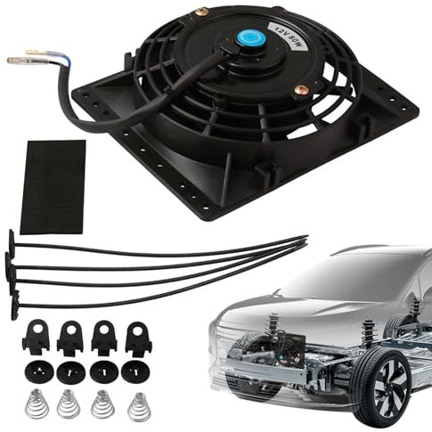 Electric Radiator Fan - Radiator Fan Assembly | 6 Inch Slim Powerful Car Radiator Cooling Fan, 12V 80W CFM High-Performance Cooling Radiator Fan With Mount Kit, For Radiator Engine