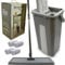 FLOORINGTON Floor Mop and Bucket Set Easy Flash Speed Mop with Squeeze Bucket Flat Mop for Floor Cleaning Includes 4 Washable Microfiber Pads, 2 Free Cleaning Cloths SM11