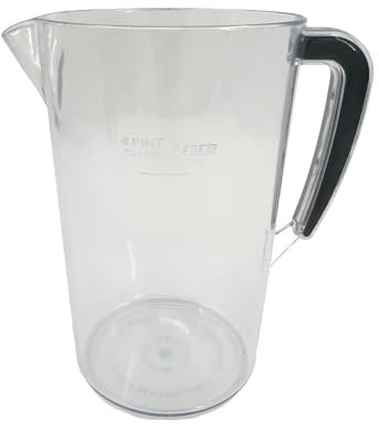 Chabrias Ltd 2 Pint Plastic Jug (1.1L) - UK Made - UK Government CE Marked Water Jug with Handle - Clear Reusable Drink Pitcher - Dishwasher Safe - for Care Homes, Schools, Catering, Bars
