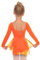 Beyove Ballettkleidung Mädchen Rückenfrei Baumwolle Ballettkleid Balletttrikot Langarm Balletttrikot Tanzkleid Tanzbody Kinder mit Chiffon Rock Tütü Orange 130