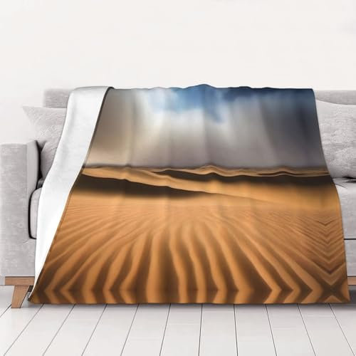 PHAYAH Gobi Strand-Flanelldecke, leicht und warm, geeignet für Sofa, Bett und Outdoor, für Kinder und Erwachsene, 152,4 x 127,7 cm