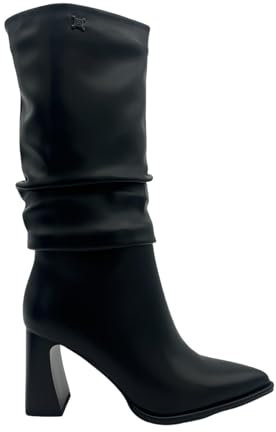 Laura Biagiotti stivale da donna 3/4 goffrato tacco alto 10 cm nero 8834 (Nero, Sistema Taglie Calzature EU, Adulto, Numero, Media, 40)
