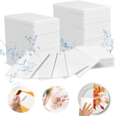 Schmutzradierer Schwamm, 80Pcs Weiß Reinigungsschwamm Putzschwamm, 8-fache Stärke Zauberschwamm Radierschwamm Scheuerschwamm Melaminschwamm für Schuhe, Küche, Wand und Möbel, Spüle