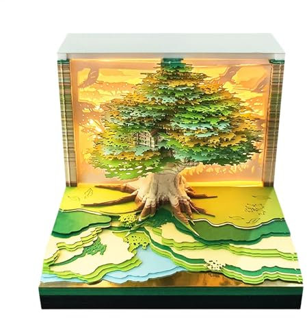 Calendrier Artistique 2025 Avec Lumières Bloc-notes En Papier Sculpté Motif Arbre Papier Art sa-kura Arbre Créatif Bloc-notes Calendrier Artistique De La Cabane Dans Les Arbres 2025