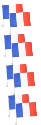 Garneck Lot De 4 Drapeaux Français En Polyester Pour Voiture Faciles À Installer Et À Retirer Décoration Pour La France Portables 2 Pièces X 4