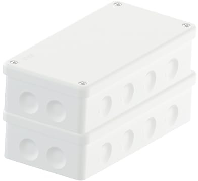 Temolink IP65 Abzweigdose Weiß, 2 Stück wasserdichte Verteilerdose Aufputz, Verbesserte Gummidichtung, Feuchtraum-Verteilerdose für Außen, Deckel mit Schraube, 180×88 mm