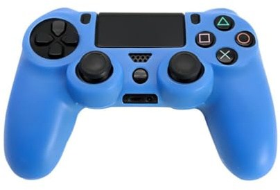 Coque de protection en gel souple pour manette de PS4 - Antidérapante - Caoutchouc de silicone - Bleu