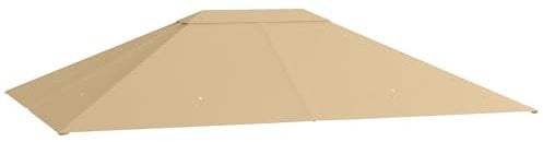 Outsunny Ersatzdach für Pavillon 4 x 3m, wasserabweisend Pavillondach mit UV Schutz 30+, Ersatzbezug für Gartenpavillon, Ersatzteile aus Polyester-Stoff, 180 g/m², Khaki