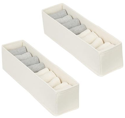 2 Pack Fabric Storage Basket, Long Storage Container Bin, Foldable Small Baskets Fabric Storages Bins, Narrow Efficient Storages Sock Underwear Organizer