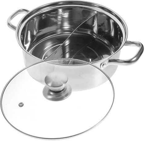 Holibanna Stainless Steel Hot Pot Dual Sided Soup Pot Lid Non-Stick Cooking Utensil