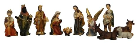 ZICOM Krippenfiguren Miniaturfiguren Krippenset Markus-Krippe 11-teilig Höhe 6,3cm handbemalt Polyresin, Modellbau Puppenhaus