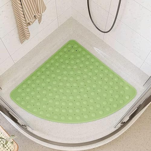 Rutschfeste Duschmatte für ältere Menschen, rutschfeste Viertelkreis-Badewannensicherheitsmatte, schimmelresistent, hygienisches Design, perfekt für Badezimmer, rutschfest