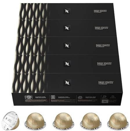 Nespresso Vertuo - Assortiment Sweet Vanilla - 50 Capsules Café | Compatible avec machines Nespresso Vertuo - Permet de préparer des recettes gourmandes avec du lait