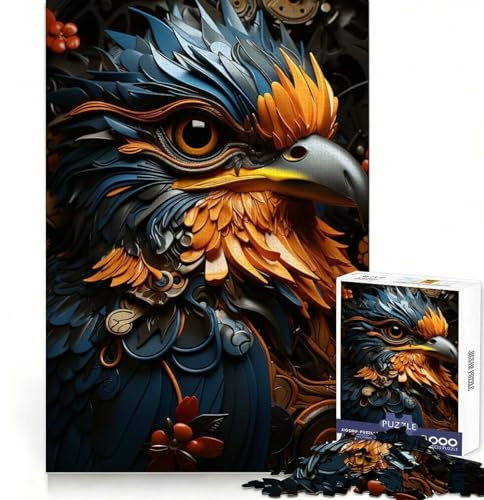Cyborg-Kolibri-Puzzle für Teenager, 1000 Teile, fördert das Gedächtnis, Freizeit, saubere Kanten, schönes Geschenk 38x26cm