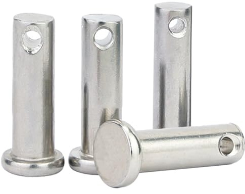 4Pcs Single Hole Clevis Pins,M20 X (40mm-120mm),304 Stainless Steel Flat Head Clevis Pins,for Trailer Latch, Mechanical Linkage,Fixed Parts, Industrial Equipment,Link Hinge Pin(M20x60mm)