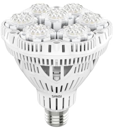 SANSI Grow Lights for Indoor Plants, Full Spectrum 36W Grow Light Bulbs (400 Watt Equiv) with Optical Lens for High PPFD, PPF 65.6 umol/s LED Energy Saving Plant Light for Indoor Growing Seed Starting