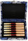 Oboe Schilf Fall, Seidentuch Cover Reed Halter 6-Fach Holz Blätteretui für Oboe Reed(Blau)