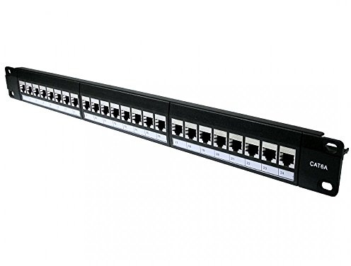 rhinocables CAT6A Network Patch Panel Rack Holder Mountable RJ45 Ethernet | Efficient Network Management; Streamline your wiring with this rack mountable solution; Its keystone jack in line couplers