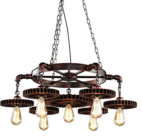 Lampara techo Vintage Industrial Lampara Colgante Rusticas Iluminacion Madera de techo Es Adecuado para Cocina, Cafetería, Bar, mesa de comedor Luz Colgante