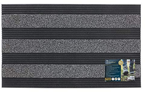 JVL Woodford Outdoor Rubber Backed Scraper Door Mat, Grey, 46 x 76 cm