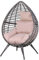 Outsunny Garden Egg Chair, Teardrop Outdoor PE Rattan Chair with Full-body Soft Padded Cushion, Grey