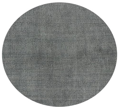 Casa Padrino Luxus Wohnzimmer Teppich Grau Ø 280 cm - Runder Viskose Teppich - Luxus Qualität - Wohnzimmer Deko Accessoires