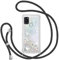 TUUT Handyband für Samsung Galaxy A21S Hülle mit Band, Glitzer Treibsand Handyhülle mit Kordel zum Umhängen Transparent Stoßfest Schutzhülle mit Kette Schnur, Quicksand Necklace Case in Schwarz