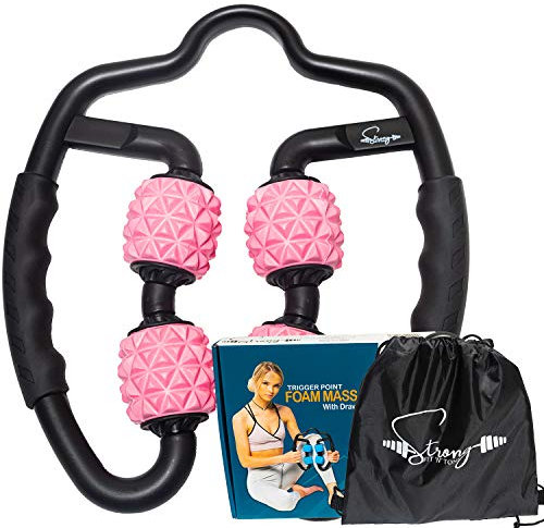 Rouleau de massage en mousse pour tissus profonds | Outils de massage myofascial avec sac de sport à cordon | Rouleau musculaire pour jambes | Fit Roller Pro en mousse haute densité