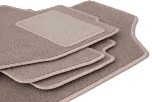 Wielganizator Automatte – Passend für Mercedes CLK W209 Coupe 1997-2009 – Velours – Autozubehör - Praktische Fußmatte Auto – 4-teilig - beige