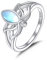 YFN Lotus Ring Sterling Silber Mondstein Lotus Blume Ring Mondstein Schmuck Geschenke für Damen Mädchen (8)