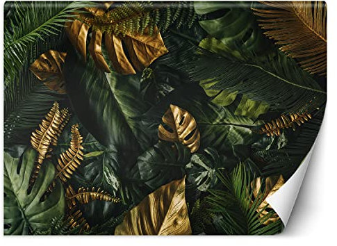 Feeby Fototapete Tropen Exotik Monstera 200x140 cm Grün XXL Vlies Wandtapete Tapeten Wohnzimmer Schlafzimmer Jugendzimmer Moderne Design Wandbild Wand Dekoration Abstraktion Dschungel Blättern