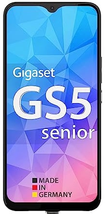 Gigaset GS5 senior Smartphone - Senioren - leicht zu bedienende Benutzeroberfläche - SOS Funktion - 4GB RAM + 64 GB - FHD+ Display mit Display-Schutz und Klapphülle - Android 12, schwarz
